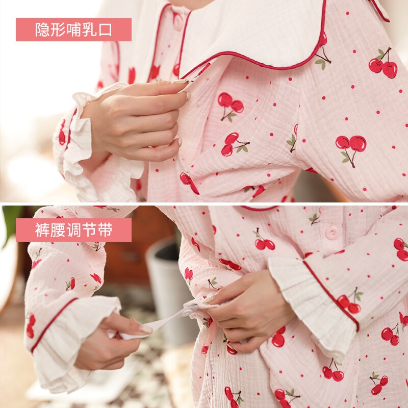 Ropa de noche de Modal primavera otoño ropa de maternidad ropa de lactancia ropa de dormir Prenatal + Pijamas de lactancia Postnatal