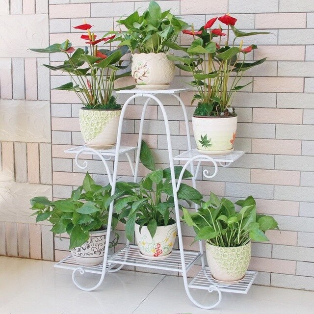 Europäischen Stil Eisen Blume Stand Boden Typ Anlage Stehen Balkon Wohnzimmer drinnen Multi Schicht Blume Regal Möbel