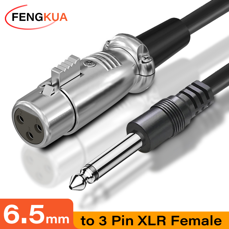 Cable de Audio XLR a 6,5mm, micrófono, Cable de Audio analógico equilibrado para Audio, PC, amplificador mezclador de teléfono, XLR hembra a AUX, conector de 6,35mm: 3 m