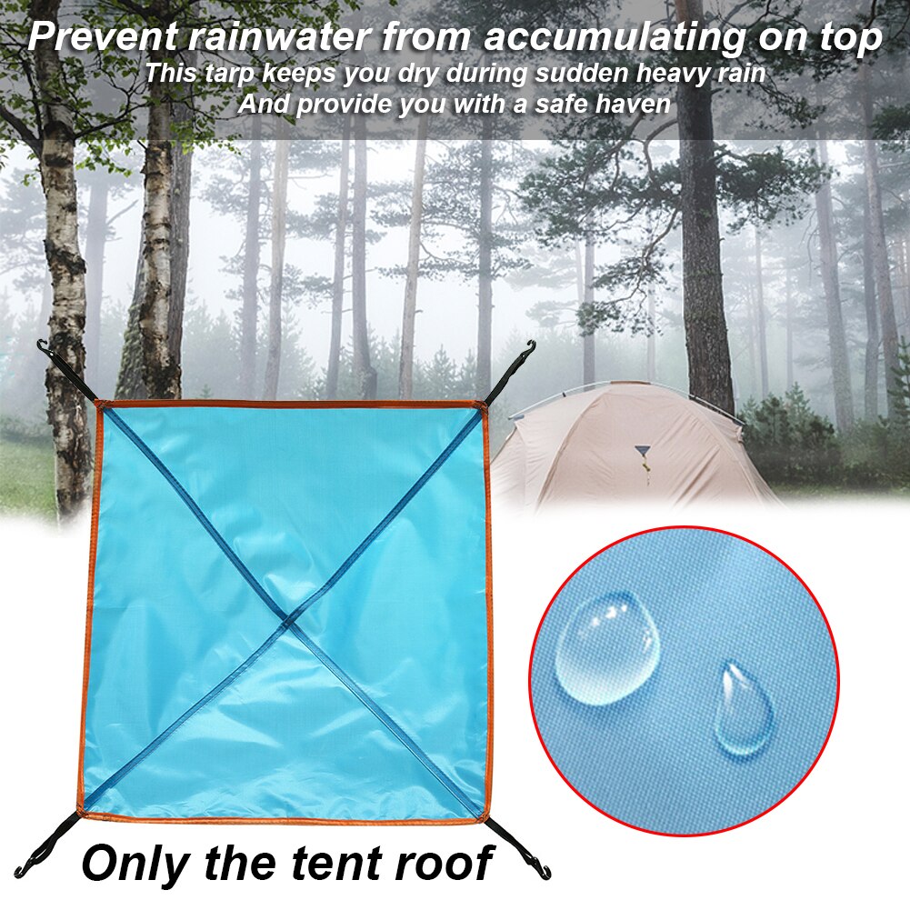Udendørs camping bærbar baldakin tagdækning vandtæt klud letvægts solbeskyttelse telt presenning regnflue rejse markise strand