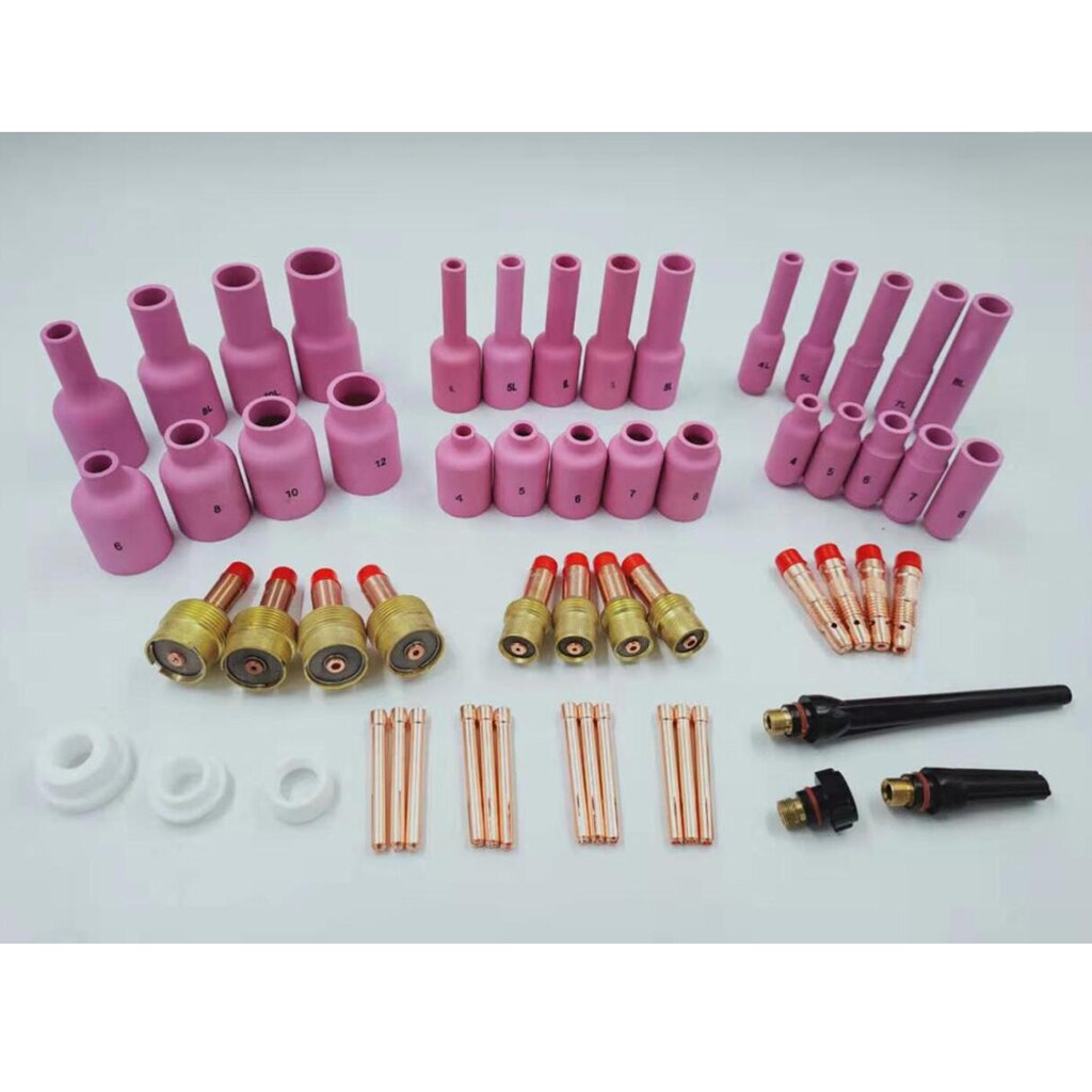 58pcs Full Set TIG Welding Torch 17/18/26 All-in-One Kit 040-1/16-3/32-1/8" T28B