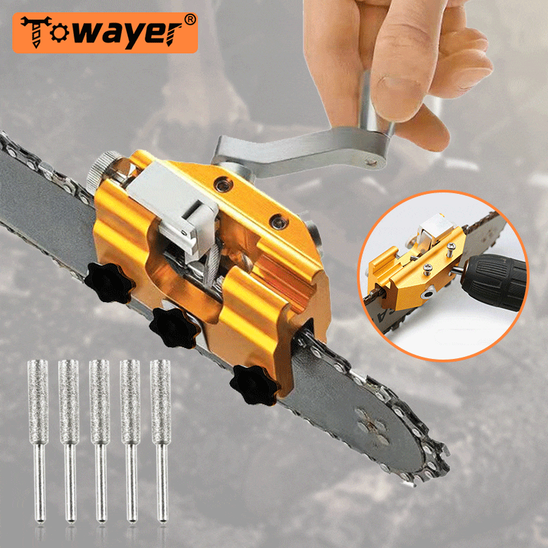 Portable Chain Saw Sharpener Manual Chainsaw Sharpening Jig Grinding Abrasive Tool Machinery Chain Saw Drill Sharpen Tools