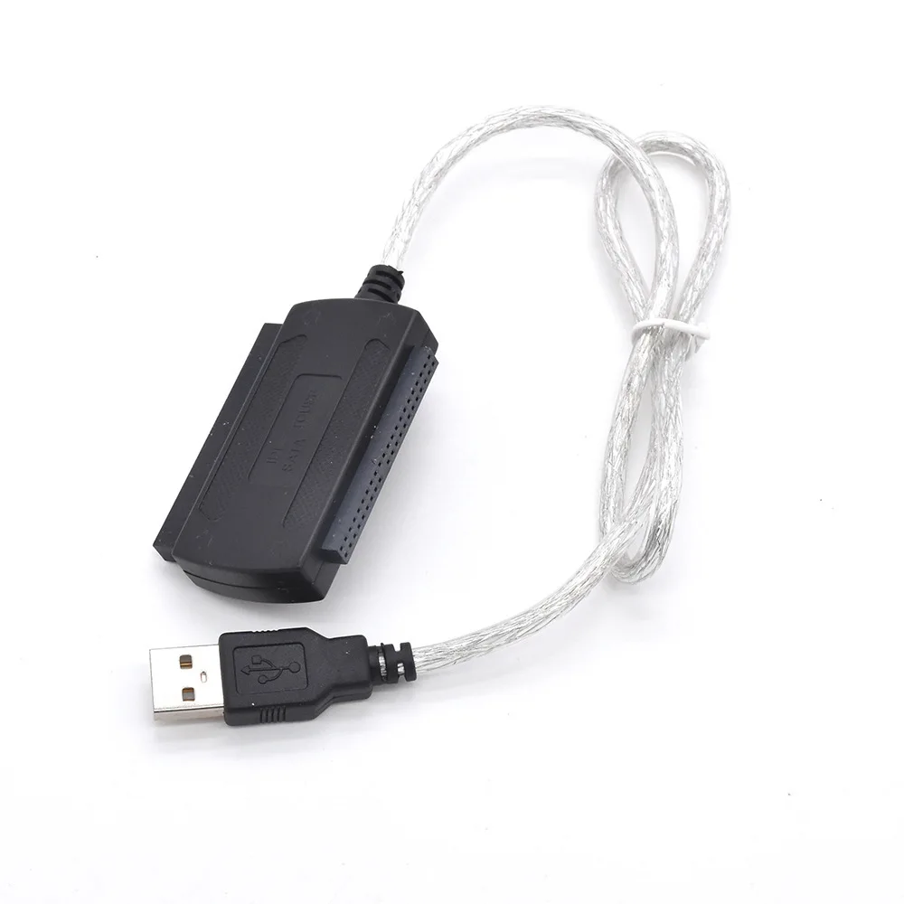 USB 2.0 To IDE SATA Adapter Converter Cable with Power Supply for 2.5 3.5 Hard Drive Disk Hdd USB IDA Sata Aadapter: WHITE