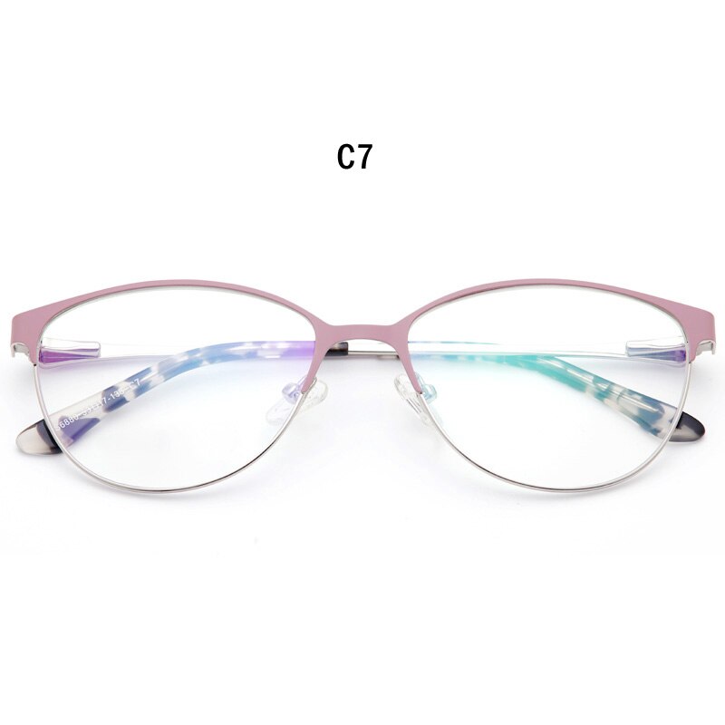 Gafas ópticas de aleación para mujer, anteojos de ojos de gato para miopía pequeña, Marcos para lentes recetados, miopía, hipermetropía, 2022: C7