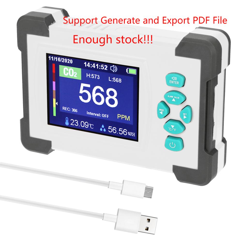 Professionele CO2 Meter Detector Kooldioxide Monitor Usb Temperatuur-vochtigheidsmeter Luchtkwaliteit Detector Gas Analyzer