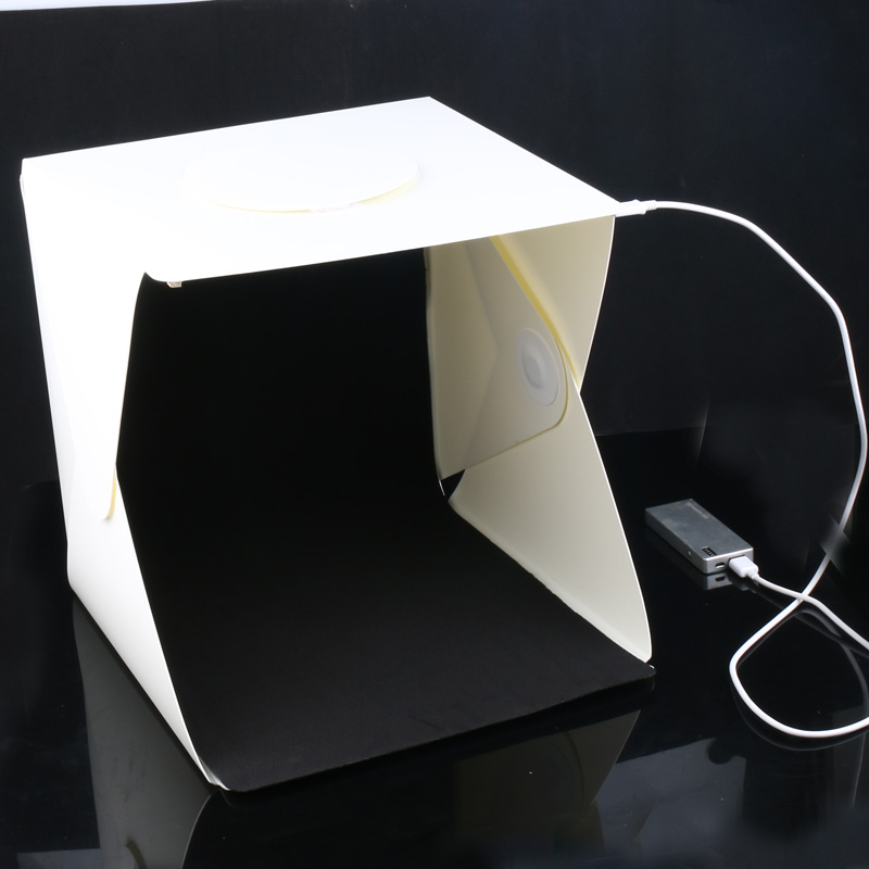 30x30x30 cm Opvouwbare Draagbare Mini Fotostudio Box Ingebouwde Licht Fotografieachtergrond Met Usb-voedingskabel Wit FW1S