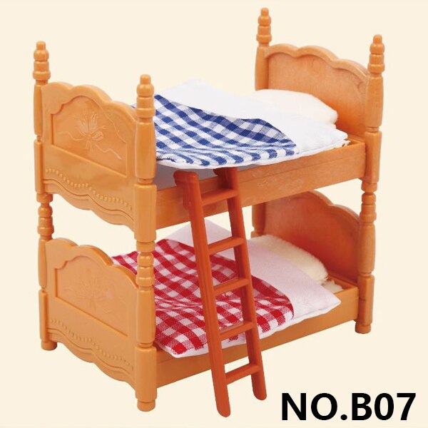 Forest Family Villa 1:12 Furniture Set Toy DIY Miniatura Dollhouse Fluctuation Bed Sets Mini Doll House Miniatures Toys For Kids: B07