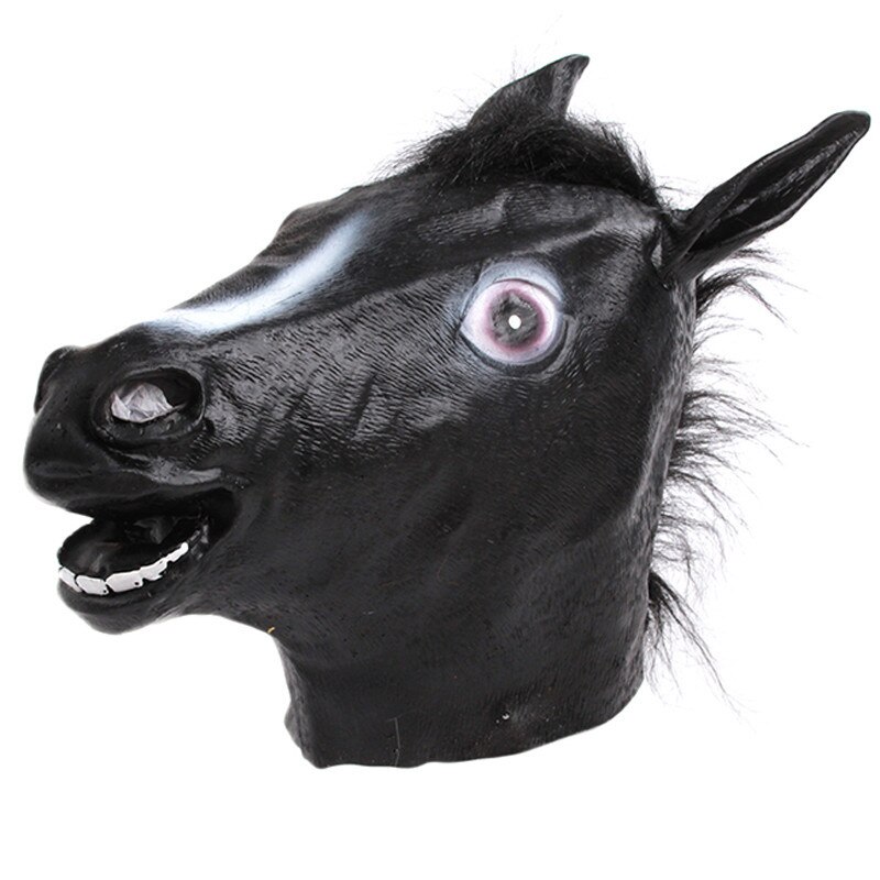 Halloween Maske Ball Cosplay Latex Pferd Kopf Maske Ebene Kopf einstellen Pferd Maske Hund Pferd Juni Pferd Maske: 02