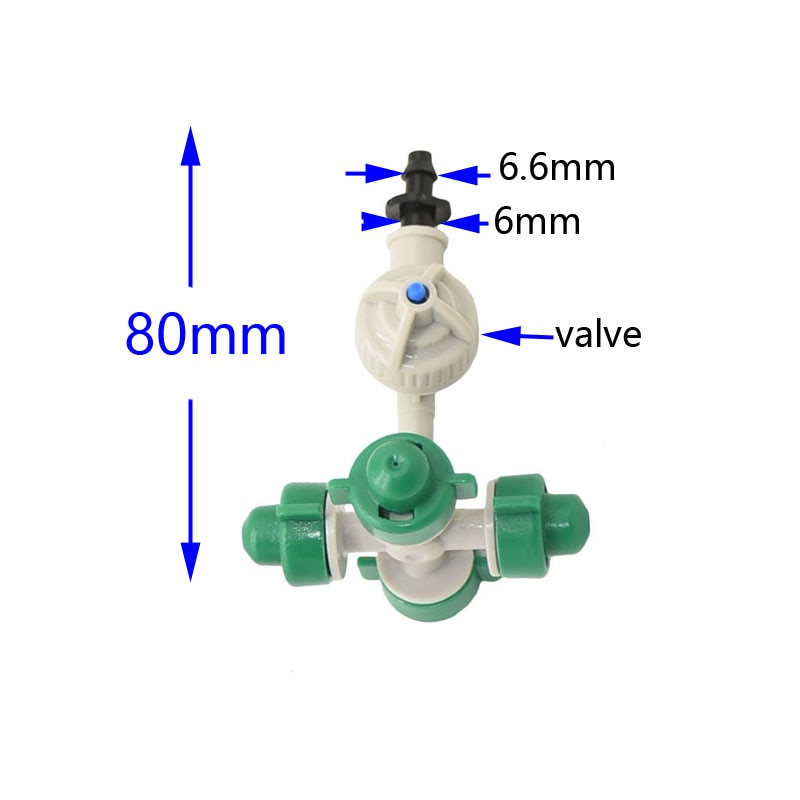 Hanging mist sprinkler Cross anti drip misting nozzle With barbed connector Misting Sprinkler For Greenhouse irrigation 50set