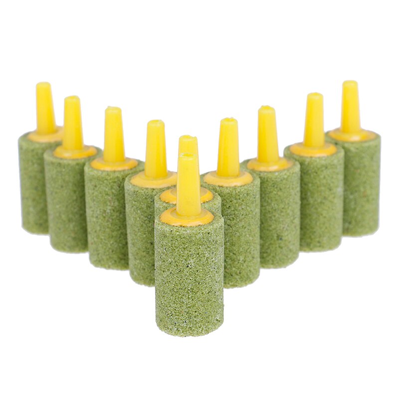 10 Stks/partij Cilinder Bubble Beluchting Beluchter Lucht Steen Voor Aquarium Aquarium Decoratie: YELLOW