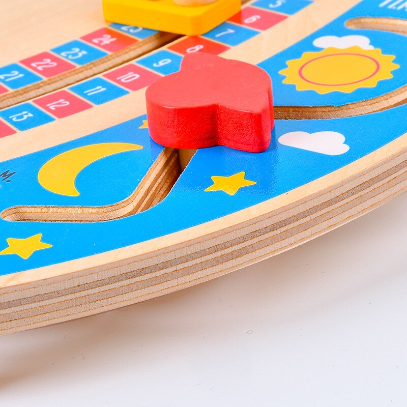 Wooden Rocket Clock Toy Calendar Hanging Board Cog... – Grandado