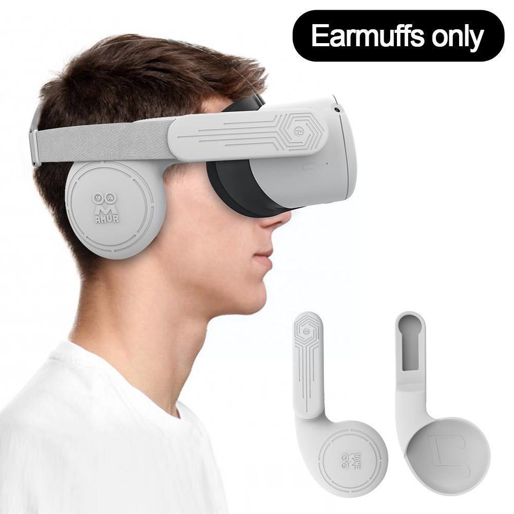 Silicone Ear Muffs For Oculus Quest 2 Vr Headset Enhancing Sound Solution Ear Cups L2v4