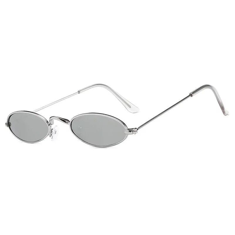 Retro Ronde Zonnebril Voor Vrouwen Mannen Kleine Ovale Aluminium Frame Zomer Stijl Unisex Zonnebril Vrouwelijke Mannelijke Kerstcadeau: Sliver