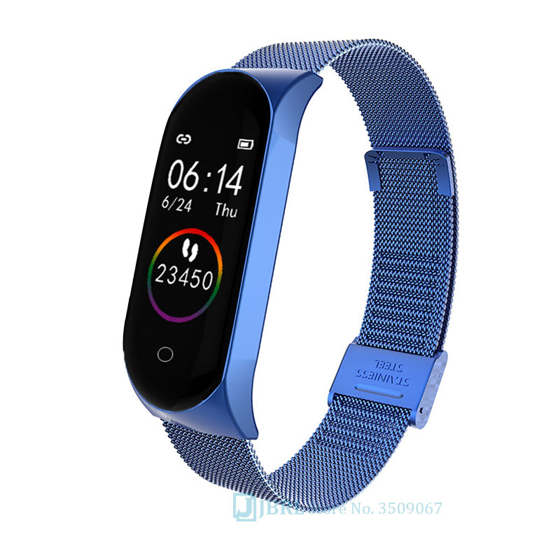 Acier inoxydable montre intelligente femmes hommes pour Android IOS Smartwatch électronique horloge intelligente Fitness Tracker Bluetooth montre intelligente
