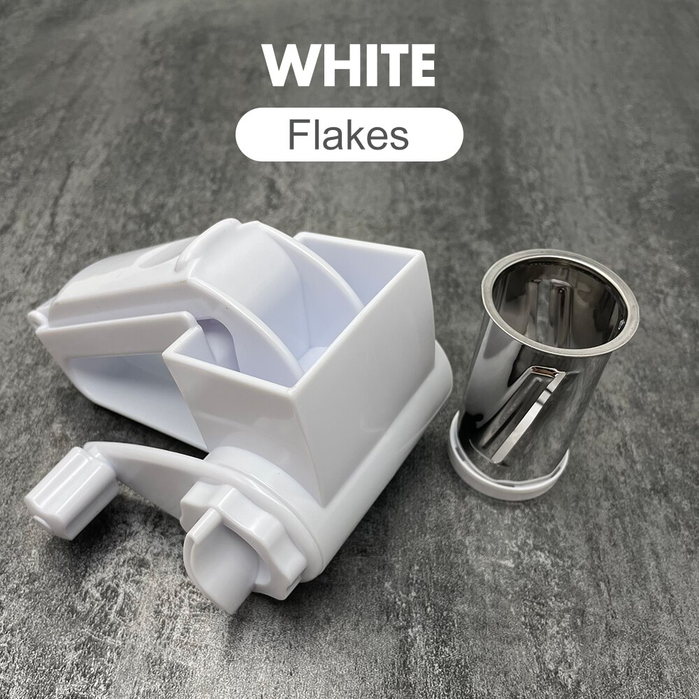 Stainless Steel Rotary Cheese Grater Gadgets for Kitchen Cheese Slicer Machine Wire Oiler for Butter Box Dish Chocolate Shredder: WHITE-3
