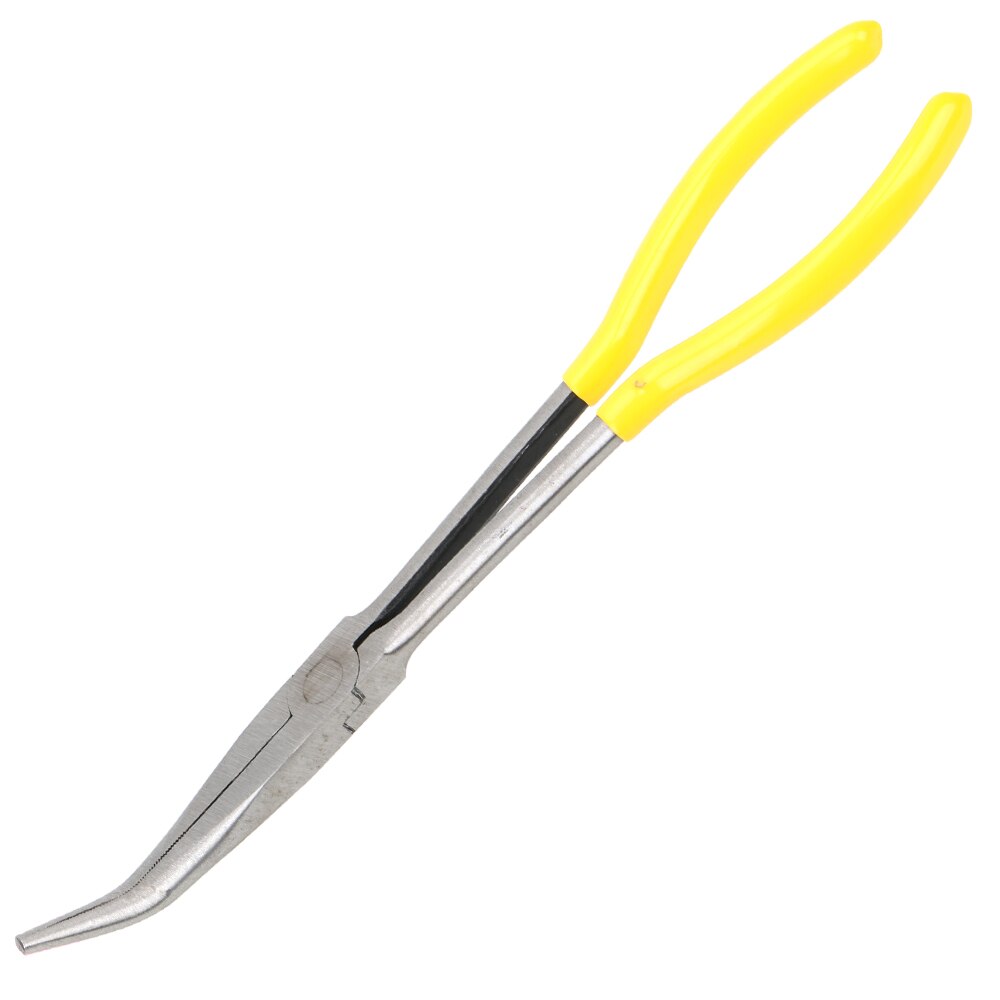 1Pc Straight Bent Tip Mechanic Equipment Extra Long Nose Pliers Hand Tools: 45 degree Pliers