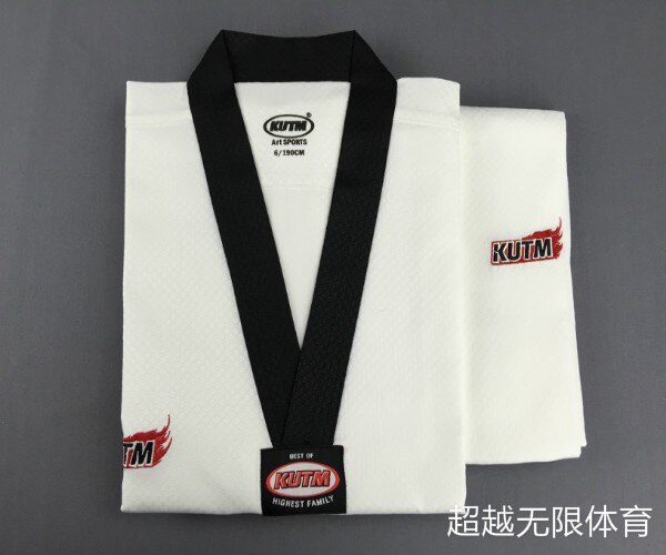 Liquidación Taekwondo, WTF dobok telas jacquard Corea KUTM original genuino bordado uniformes de taekwondo 180 190 200cm