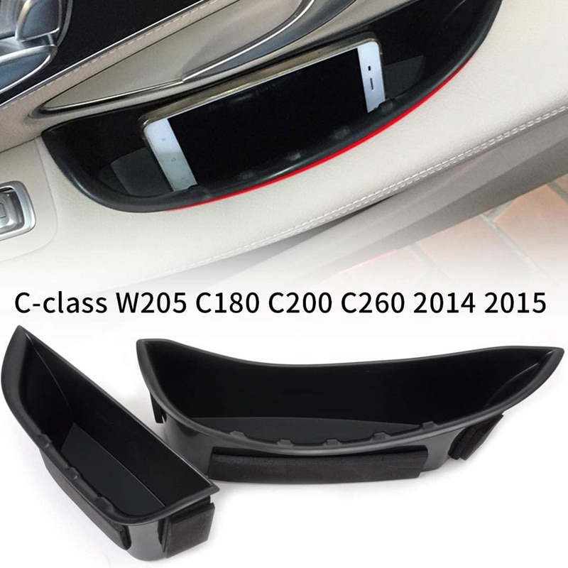 2Pcs Front Door Armrest Storage Box Container Holder for Mercedes Benz C-Class W205 C180 C200 C260