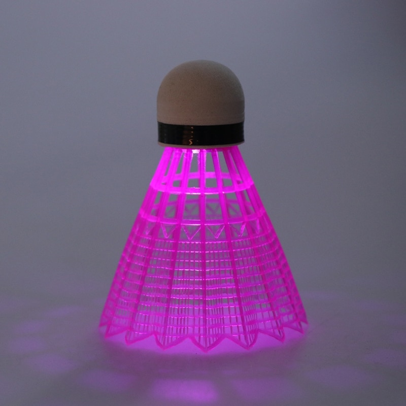 3 stk led badmintonbold glødende lys op plast badminton fjerbolde farverige lysbolde