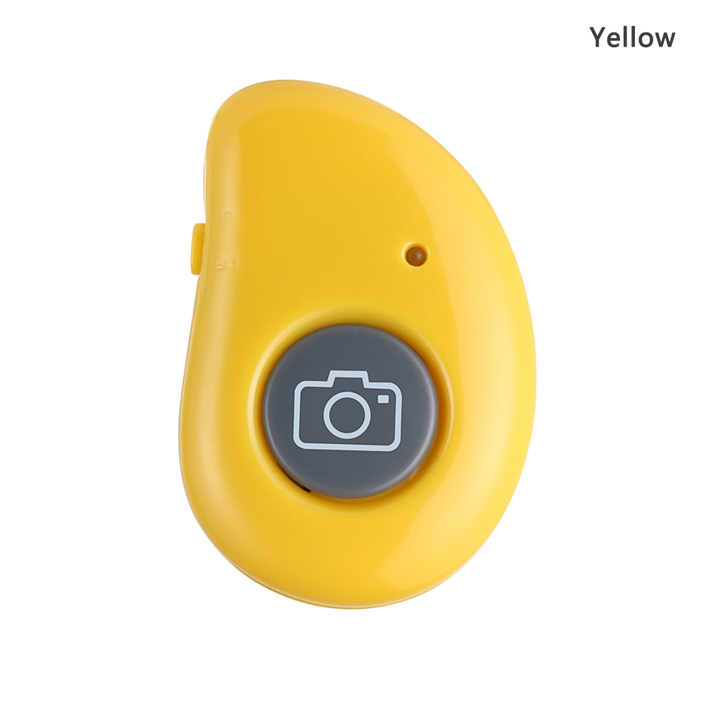 Universal mini trådlös bluetooth avtryckare fjärrkontroll selfie avtryckare knapp smartphone kamera slutarkontroll: Gul