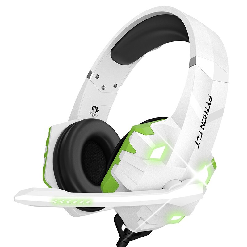 PYTHON FLY G9000 Max Stereo Gaming Headset 7.1 Bass Surround Sound With Noise Cancellation Microphone: white
