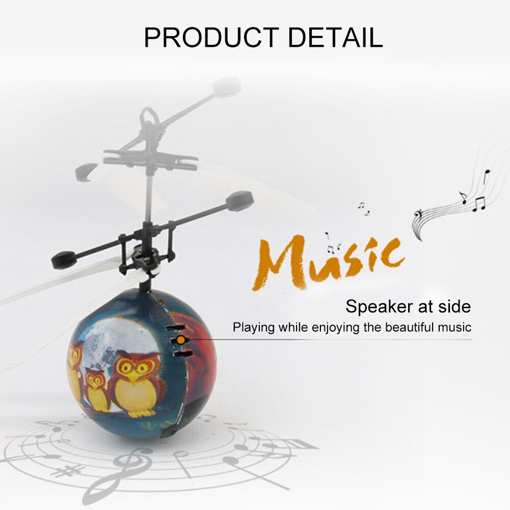 Hand Operated Flying Drone Innovative Sensor Owl Aircraft Ball With Light Electric Children Toys Magic Sensing Helicopter