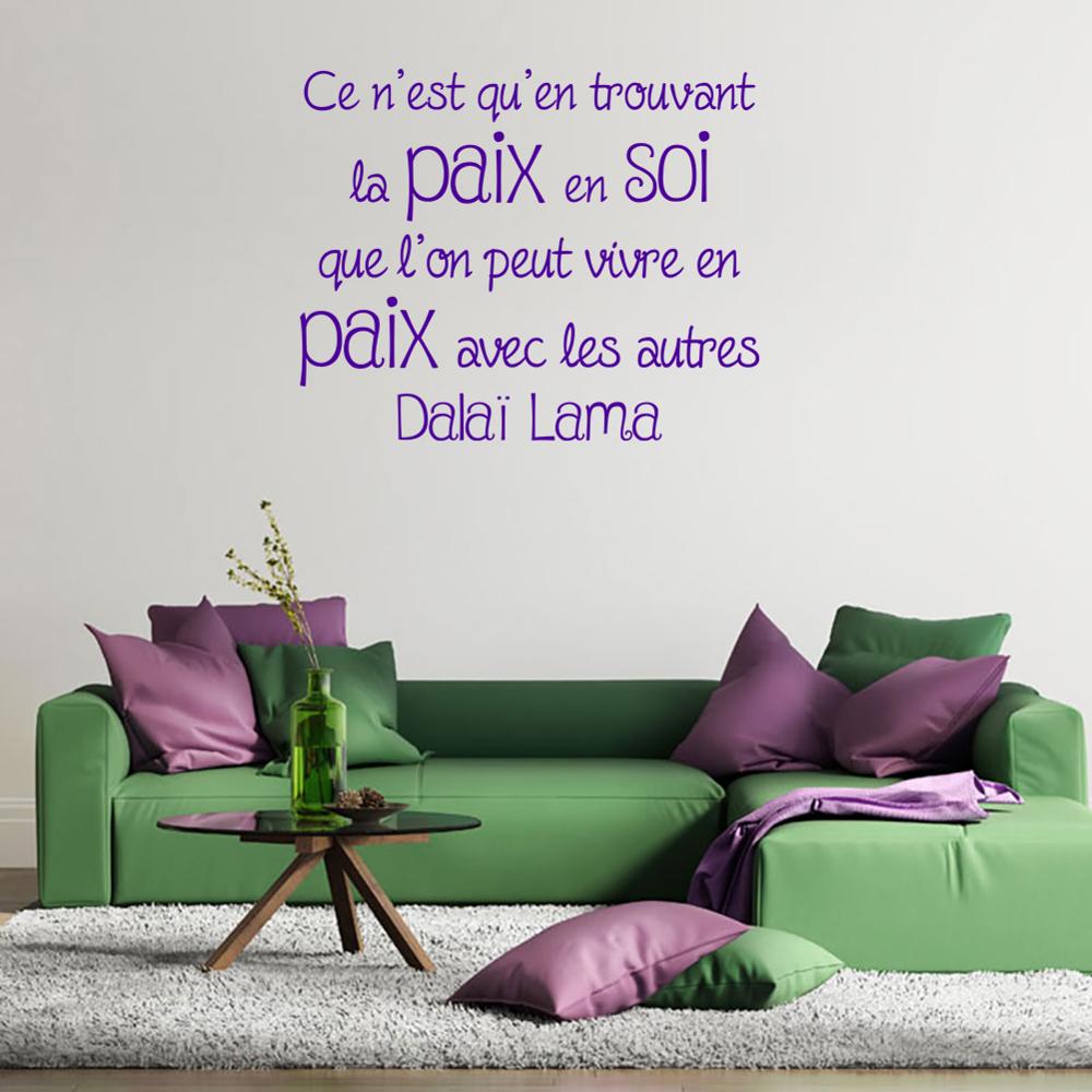 Dalai Lama-autocollant mural classique avec citation française, autocollants pour salon et bureau