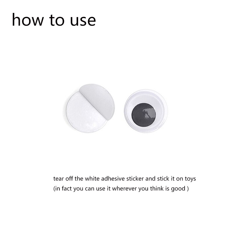 Ojos giratorios 3D para actividades, globo ocular móvil de 6mm, 8mm, 10mm, Ojos de plástico negro, juguetes para manualidades creativas hechas a mano,