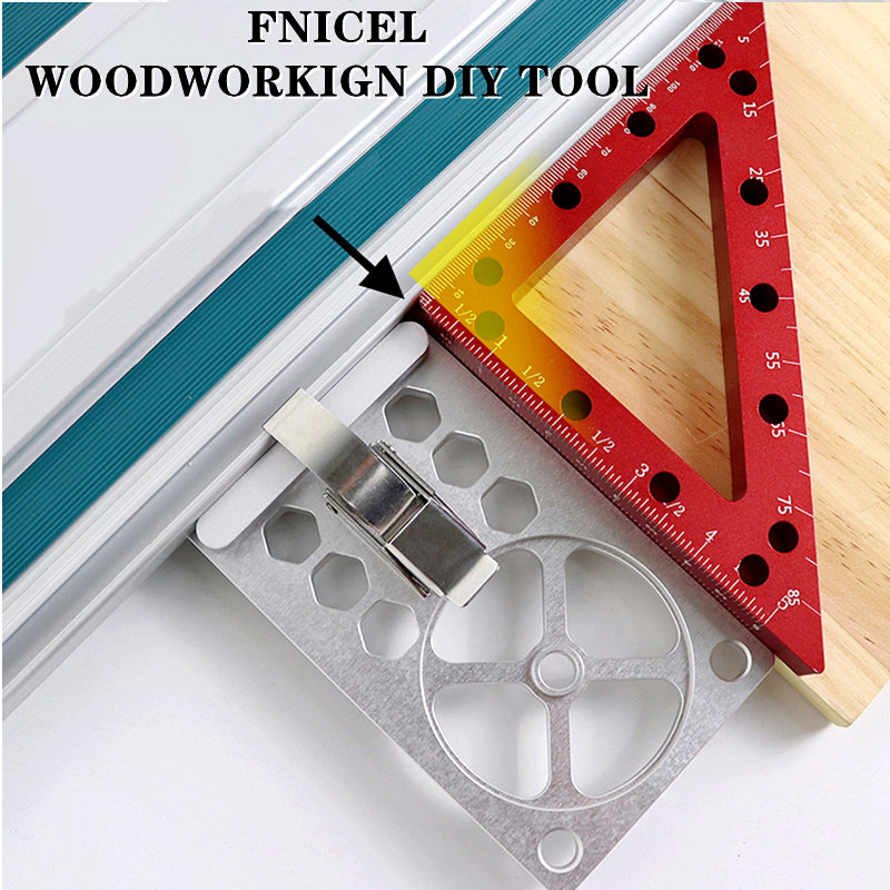 Woodworking Angle Stop 90 Degree Right Angle Guide Rail Clamp for Electric Circular Saw Engraving Machine Angle Cutting Position