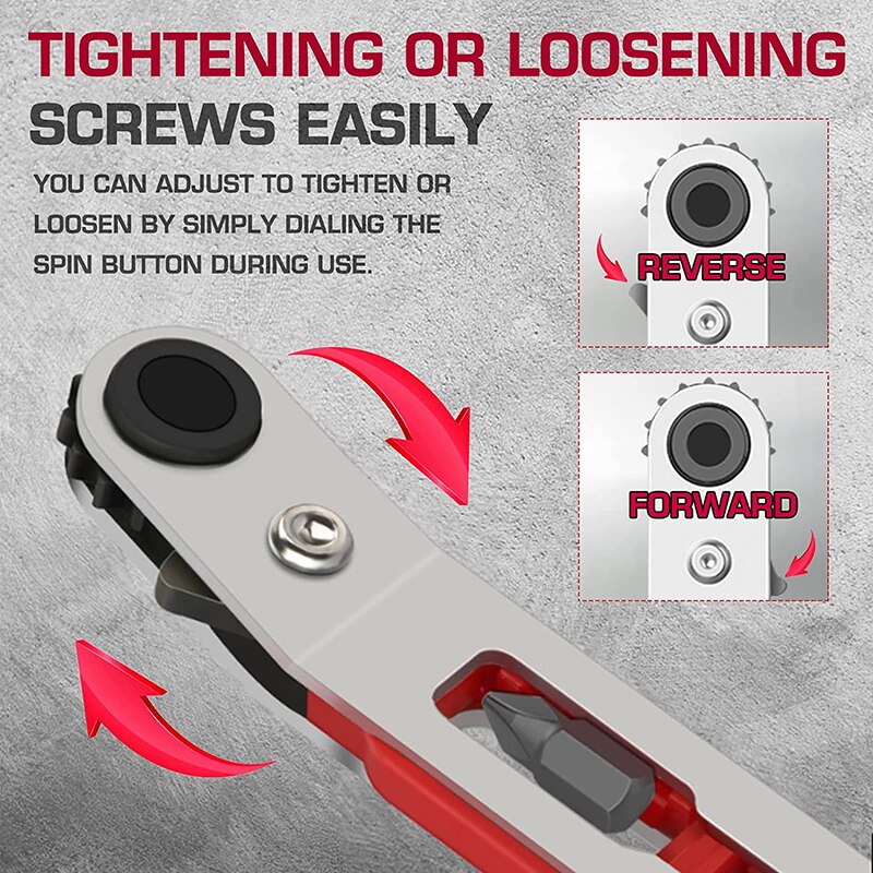 Elbow Head Mini Ratchet Wrench Screwdriver Set 90 Degree Offset Screwdriver Handle 1/4 Inch Drive Right Angle Torque Wrench