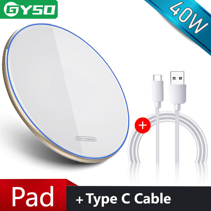 40W Wireless Charger for iPhone 13 X XR XS 8 fast wirless Charging Pad for Samsung Xiaomi Huawei OPPO phone Qi charger wireless: H