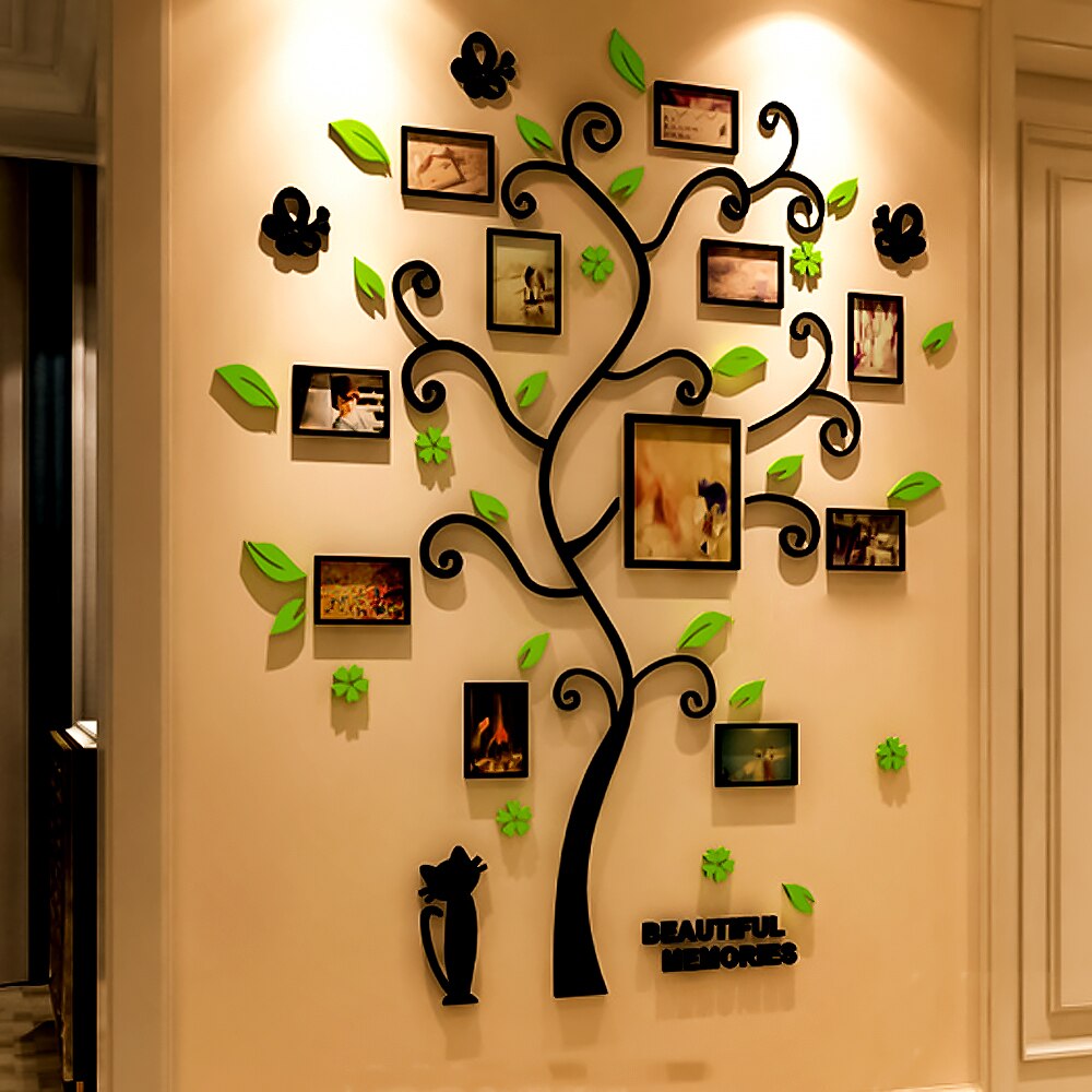 3d akryl krystal wallstickers stue soveværelse hyggelige billeder træ stickers 82.4cm*100cm /156cm*190cm