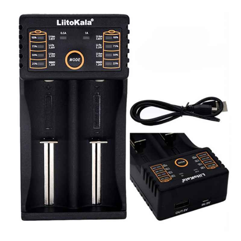 Liitokala lii-202 USB robić ładowania 5V 2A 18650/26650/16340/14500/17355/18490 mikro USB baterii inteligentna ładowarka bateria litowa akumulator NiMH