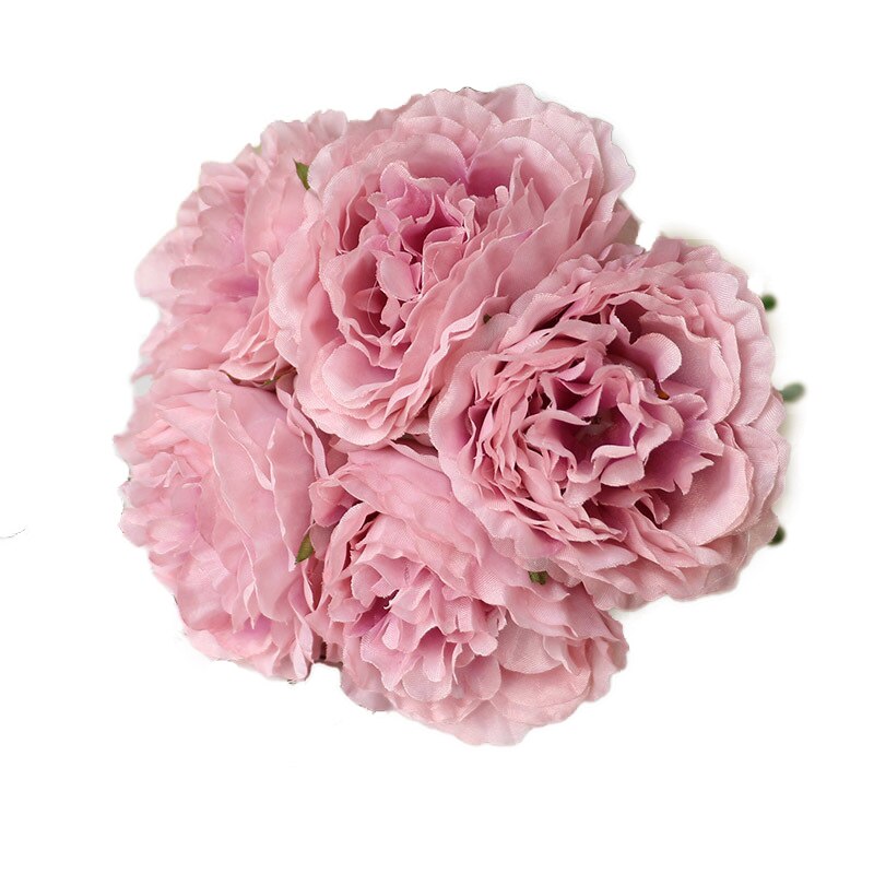 Lovegrace 1 buket 5 bryllupper kunstig pæon hortensia familie bryllupsfest fødselsdag blomsterdekoration: Lys lilla