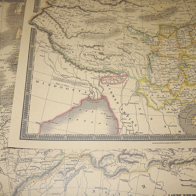 2 pcs World map Poster Kraft paper 72.5*47cm Student stationery World geography Wallpapers Home Decor Decorative paintings