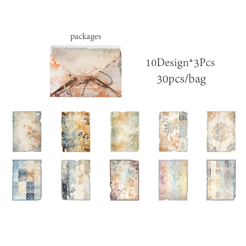 Mr. paper 6 stilar 30 ark/förpackning tunt pappersmaterial papper tankar om vinden serien gör-det-själv-handbok dekorativt bakpapper: Grön