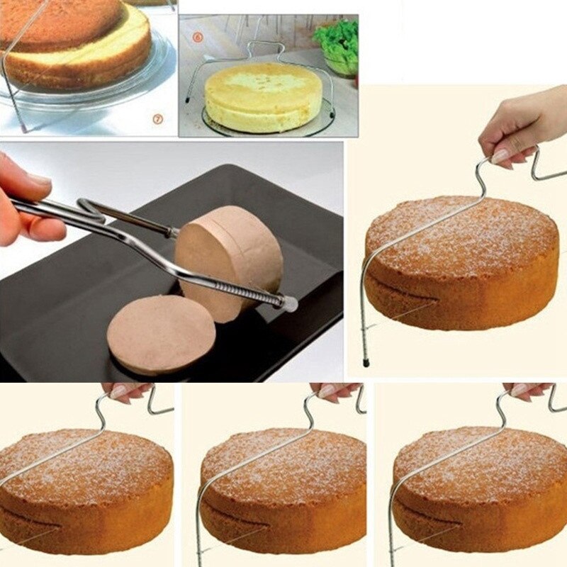 Verstelbare Rvs Wire Cake Slicer Pizza Deeg Cutter Nuttig Keuken Bakken Tool Cake Tools L * 5