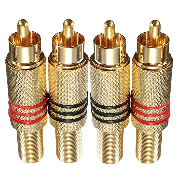 4 Stücke 2 Paar Gold RCA Phono Stecker Lot Audio- Video Kabel Adapter Stecker Großartig für Audio- Lautsprecher: Ursprünglich Titel