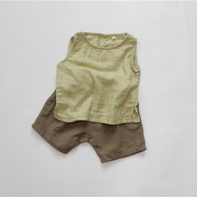 Pantaloncini di lino in cotone per bambini nuovi estivi pantaloni in puro colore stile coreano pantaloncini per bambini Casual allentati