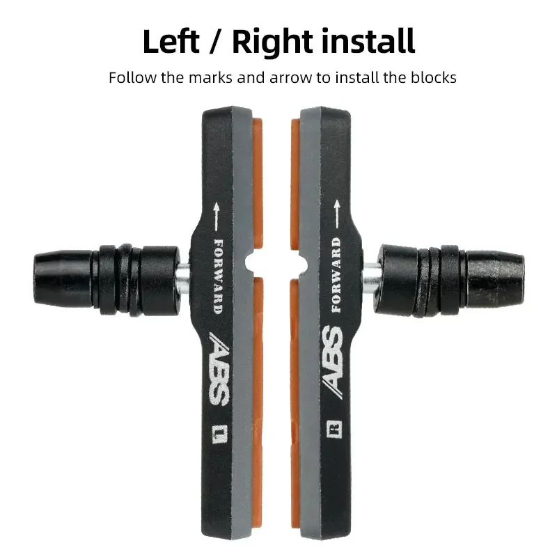 Deemount MTB V-Brake Pads Mechanical Linear Pull Brakes Dual Compound Composition All-Weather Bicycle Brake Blocks