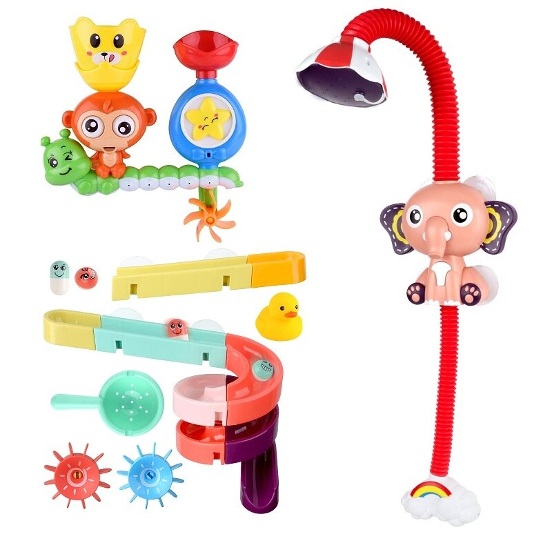 Baby Bath Toy Elephant Spray Toddler Electric Shower Boys Swimming Water Toys Yellow Duck Cute Turtles Dinosaur Egg for Kids: A001-HD2a-H24