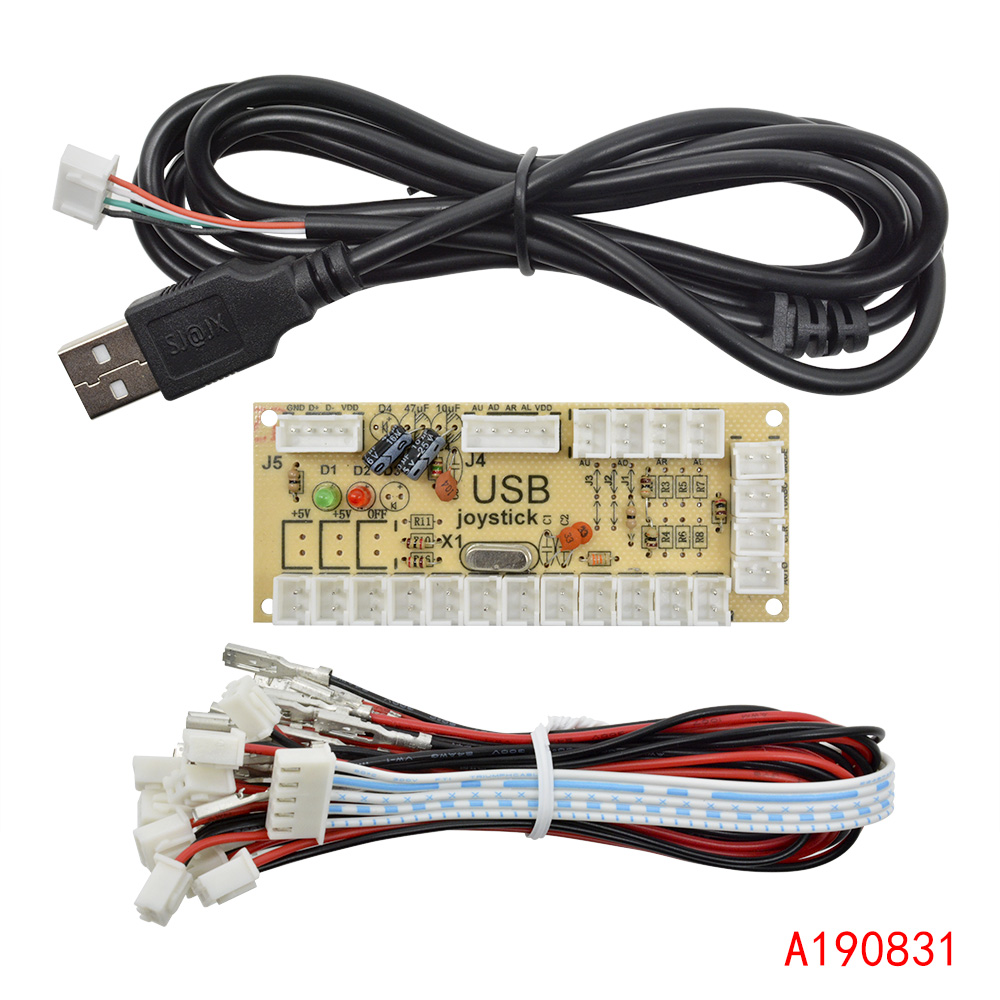FAI DA TE Zero Delay Arcade Encoder USB PC a Joystick Arcade Rocker Modulo di Controllo del Circuito per MAME 2Pin con Cavo di Pulsante: WHITE