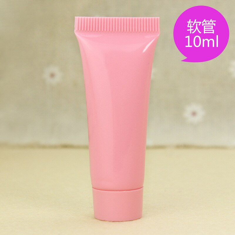 Reise kosmetikk flaske rosa sprøyte flaske munn trykk flaske nebb krem maske boks vaske flasker: Slange 10ml