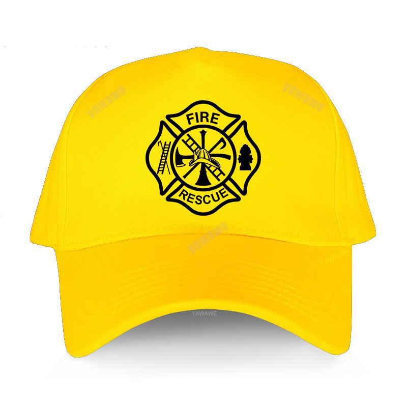 Fire Rescue Firefighter Baseball Caps Adjustable Caps Unisex Cool Fireman Hats: yellow