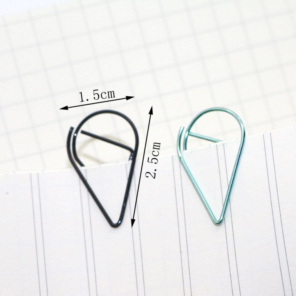 6 colors Mini Raindrop shape Metal Simple Bookmarks Photo Folder Beautiful Bookmarks Paper clip 600pcs/set