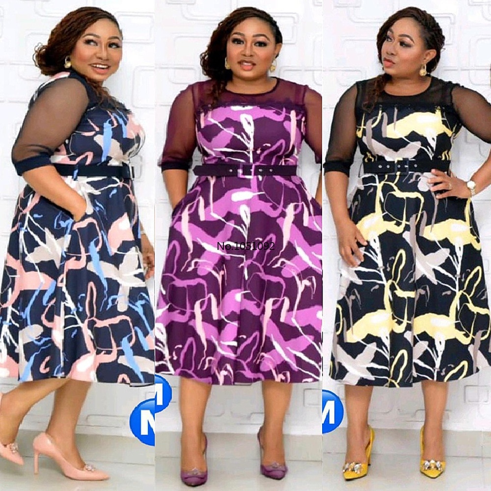 5XL 6XL Plus Size African Dresses For Women Africa Clothes Dress Print Dashiki Ladies Clothing Africa Dress Big Size 4XL
