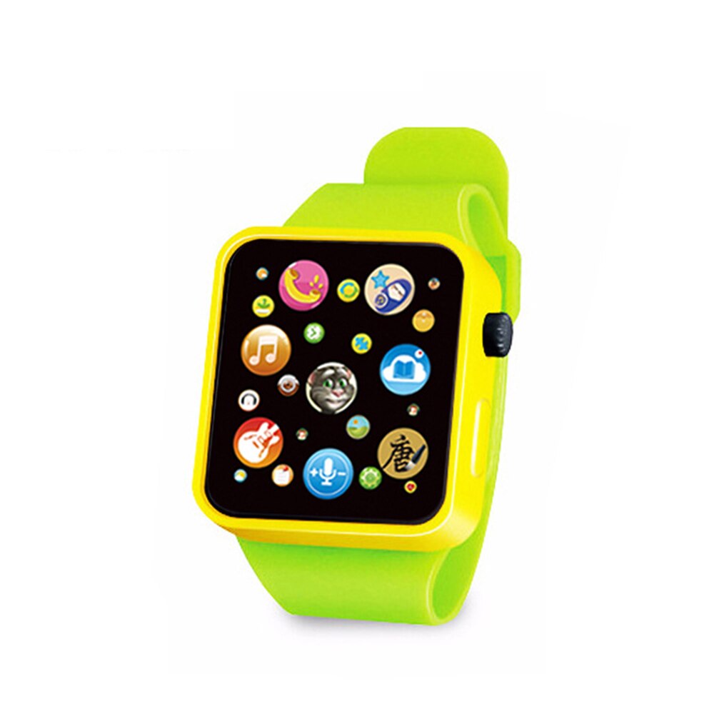 Reloj Digital de goma para niños pequeños, 6 colores, reloj inteligente analógico, juguete educativo, pantalla táctil, reloj simulado,: green