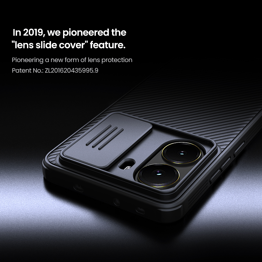 Nillkin CamShield Pro Case for Xiaomi Poco X7 Pro / Poco X7 Slide Camera Cover TPU+PC Hybrid Shockproof Diagonal Striped Texture