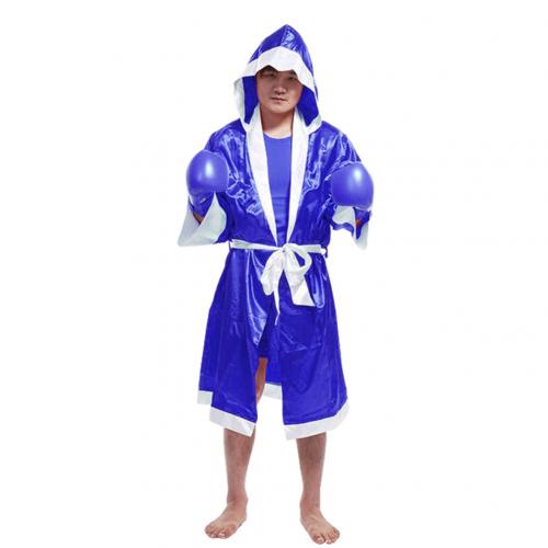 Mma nyrkkeilyottelu muay thai miesten hupullinen pitkähihainen viitta kylpytakki yhtenäinen puku nyrkkeilypaita muay thai match su: Safiirin sininen / L