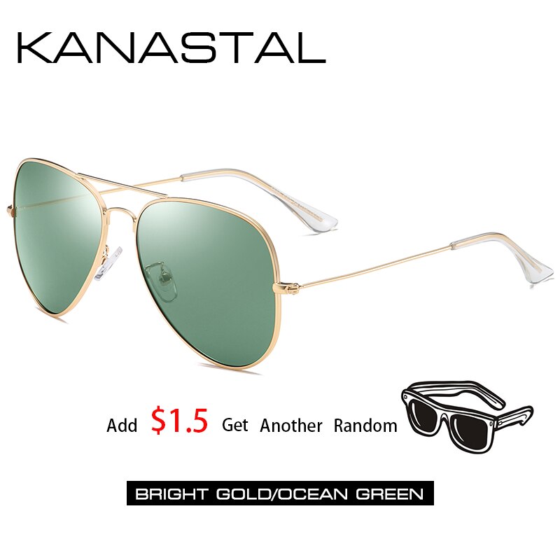 Luftfahrt Sonnenbrille Männer Frauen Nacht Vision Weibliche Polarisierte Sonne Gläser Für Fahren Pilot Twin Strahl Anti-Glare Brillen UV400: Green2 / With Package
